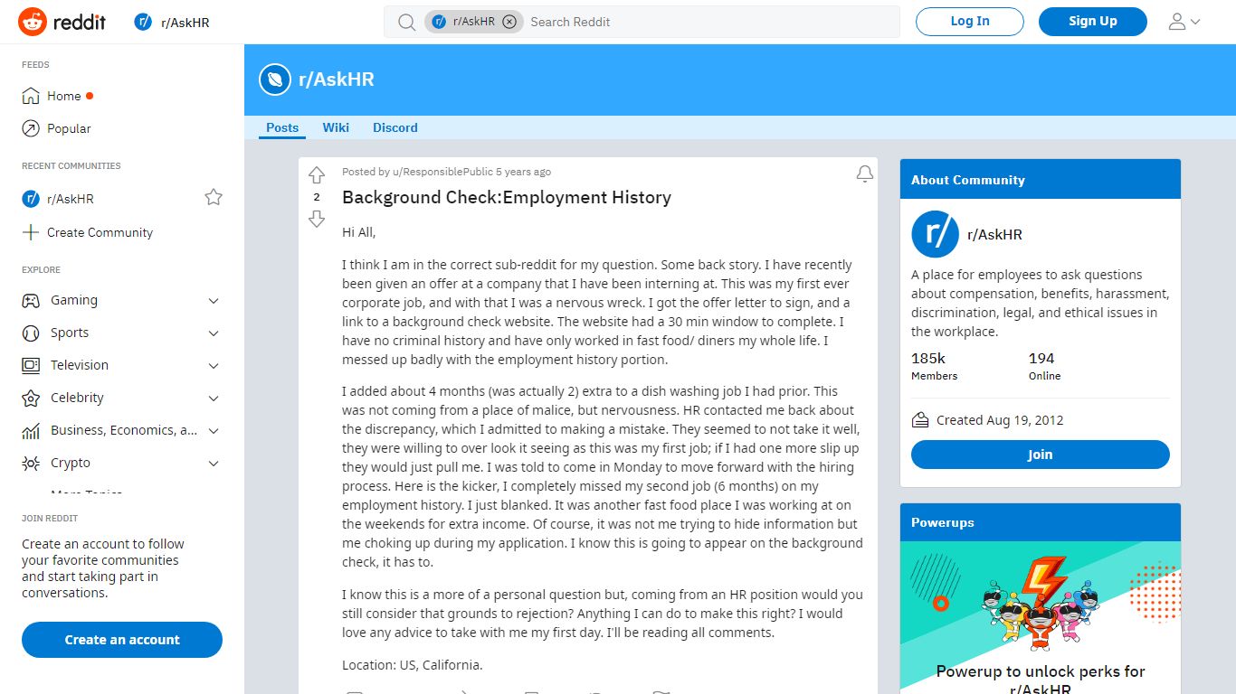 Background Check:Employment History : AskHR - reddit